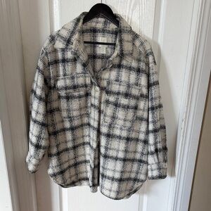 H&M Black and White Plaid Shacket